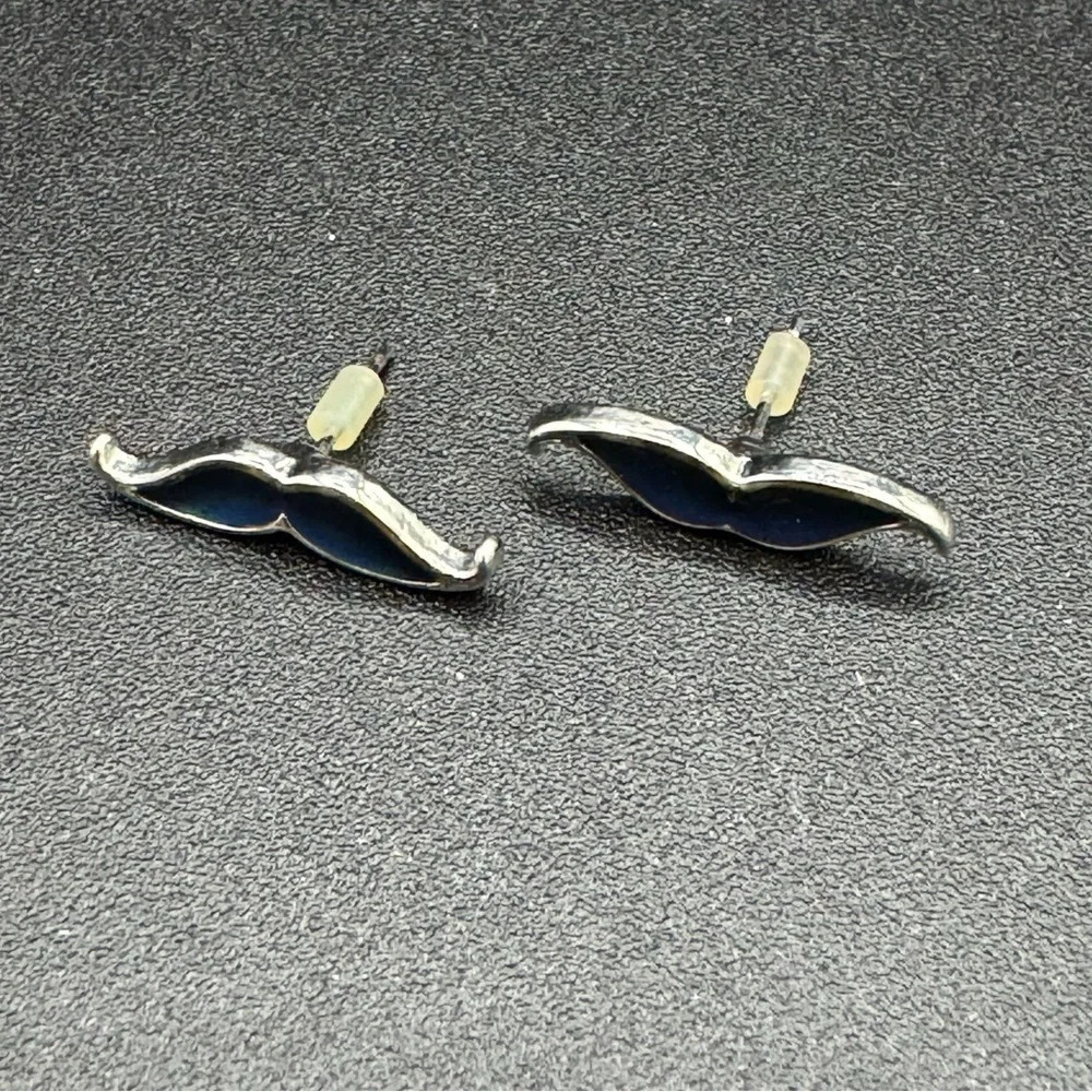 Mood Changing Mustache Pierced Earrings - Picture 7 of 10